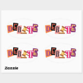 ディベートのコラージュ文字シール 楕円形シール (シート)