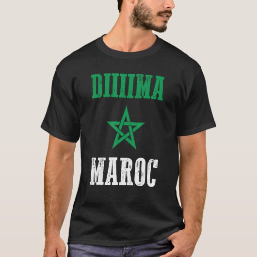 ディママロコモロッコプライドモロッコ国旗 Tシャツ (正面)