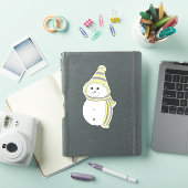 ディミゲンプライド雪だるまスノーパーフラグ黄色 シール (iPadカバー)