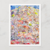 ディミサナギリシャ有名な旅行水の色のスケッチ ポストカード (正面)