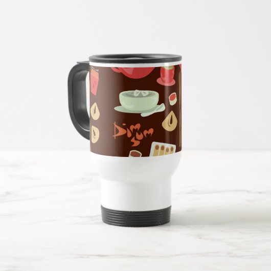ディムサムデラックスキュートかわいい中国のフードおもしろい トラベルマグ (正面左)