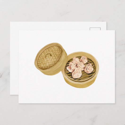 ディムサム | シューマイ | 小麦饅頭 ポストカード (正面/裏面)