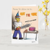 ディムビッツチェーンソーケーキマスカー誕生日カード カード (黄色い花)