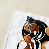 ディメンショナル・オレンジ・ブラック・バスケットボール番号33, ビーチタオル (インサイチュ)