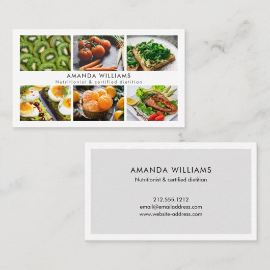 ディモダンエティ栄養士写真グリッドコラージュ 名刺 (正面/裏面)