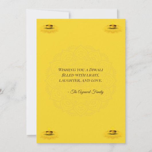 ディヤエレガント&マンダラディワリお祝い 招待状 (裏面)