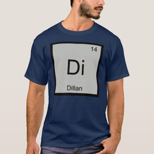 ディランの名前 化学元素周期表 Tシャツ (正面)