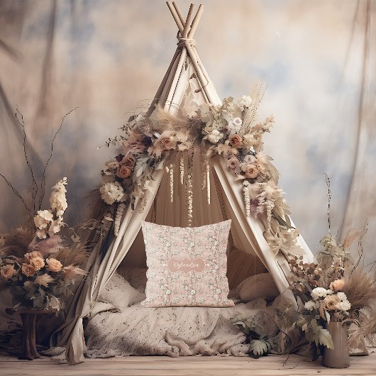 ディランドリアヴィンテージほこりっぽいバラピンク クッション