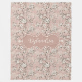 ディランドリアヴィンテージほこりっぽいバラピンク フリースブランケット (正面)