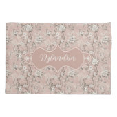 ディランドリアヴィンテージほこりっぽいバラピンク 枕カバー (裏面)