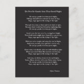 ディラン・トーマスの優しい詩に行くな ポストカード (正面)