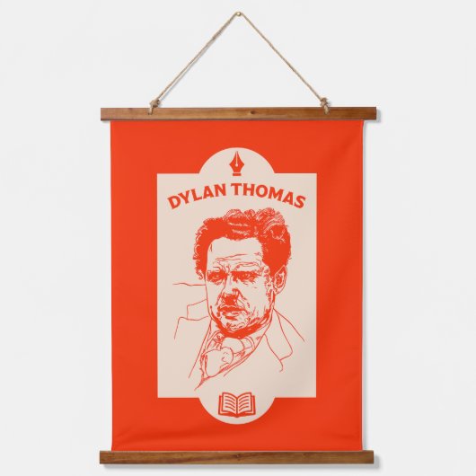 ディラン・トーマス・ウェルシュ詩人 吊り下げ型タペストリー (正面)