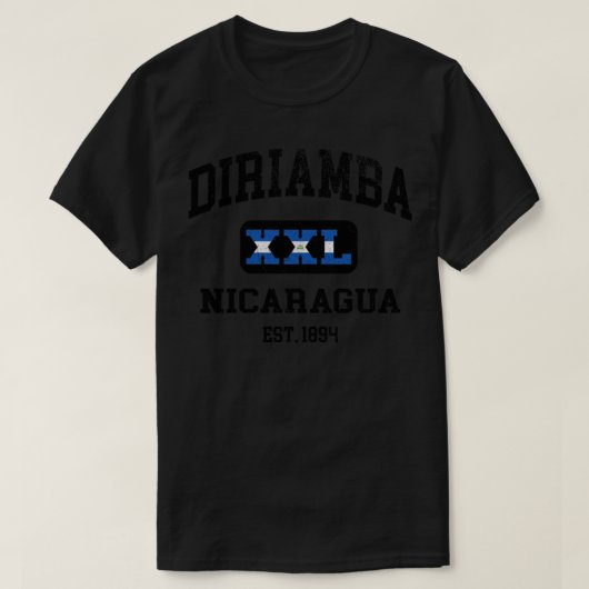 ディリアムバニカラグアXXLアスレチックデザイン Tシャツ (デザイン正面)