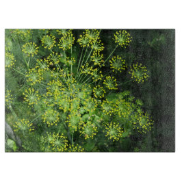 ディルの花のガラス製まな板 カッティングボード