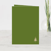 ディルグリーンピンク&金ゴールドクリスマスツリー 箔グリーティングカード (裏面)