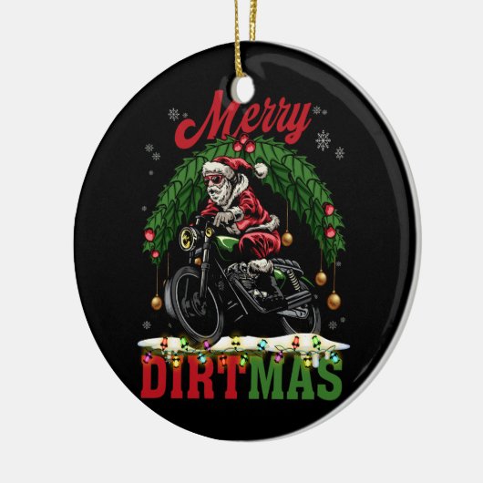 ディルトマスメリークリスマスライトサンタライディングダートB セラミックオーナメント (左)
