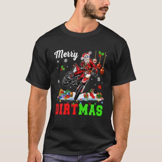 ディルトマスメリークリスマスライトサンタライディングダートB Tシャツ (正面)
