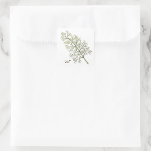 ディルハーブスクエアステッカー スクエアシール (バッグ)