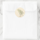 ディルハーブラウンドステッカー ラウンドシール (バッグ)