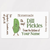 ディルパーソナライズされたピックキュウリおもしろいーホームメイド ラベル (デザイン2)