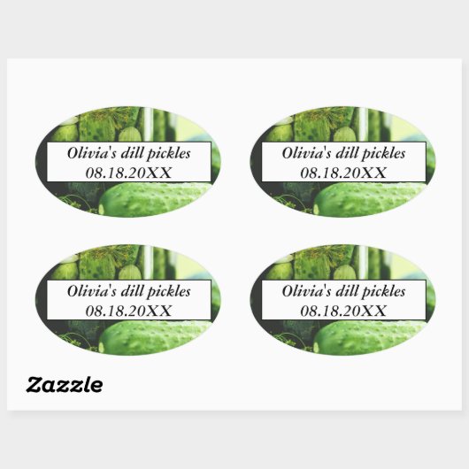 ディルピックズメイスンジャースキュウリーズ自家製フード 楕円形シール (シート)