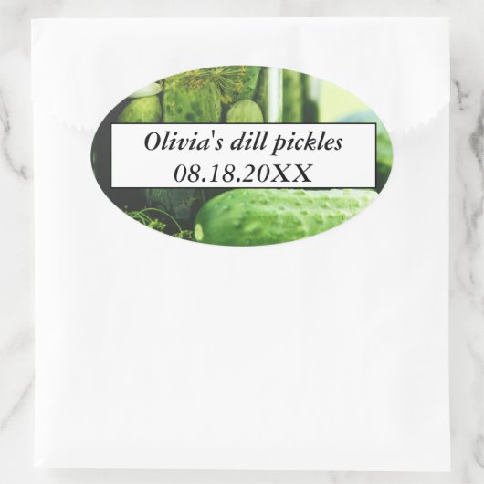 ディルピックズメイスンジャースキュウリーズ自家製フード 楕円形シール (バッグ)