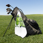 ディルピックラバーズギフトおもしろい – 漫画デザイン ゴルフタオル (グリーン)