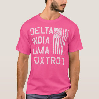 ディルフデルタインドリマFoxtrot米国国旗のパット Tシャツ