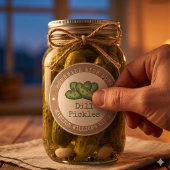 ディル漬け缶詰ラベル | Homemade with Love ラウンドシール