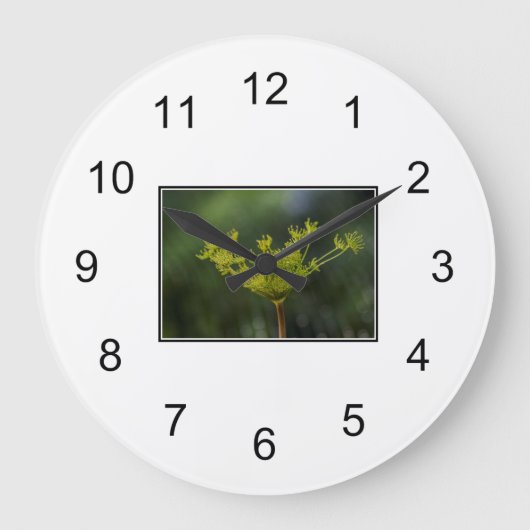 ディル雑草の喜び ラージ壁時計 (正面)