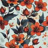 ディル魅力的グリーンと深いオレンジフローラフリース フリースブランケット