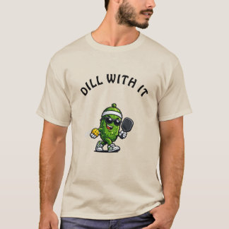 「ディル・ウィズ・イット」ピックルボール ユーモアあふれる ダイコン漬け Tシャツ