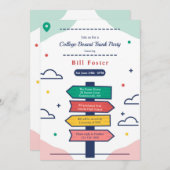 ディレクショナルサインポストカレッジバウンド招待状 招待状 (正面/裏面)