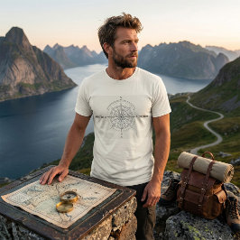ディレクション・ディスカバリー・ナビゲーション コンパス・ローズ Tシャツ