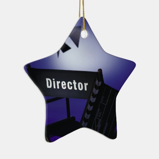 ディレクターSlate、椅子及びステージライトの セラミックオーナメント (右)