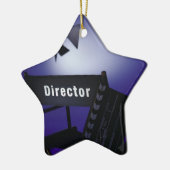 ディレクターSlate、椅子及びステージライトの セラミックオーナメント (左)