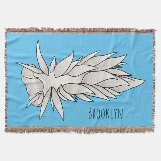 ディロナアルボリネアヌディブランチ漫画イラストレーション スローブランケット (正面)