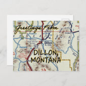 ディロンMTヴィンテージマップ ポストカード (正面/裏面)