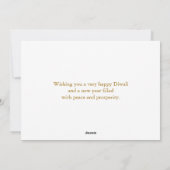 ディワリおめでとう、ゴールドキャンドル、 花火、 フォトカード シーズンカード (裏面)