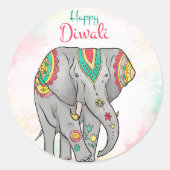 ディワリおめでとう ラウンドシール (正面)