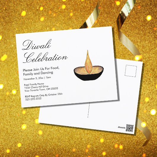 ディワリお祝いディヤフレーエレガントム シーズンポストカード