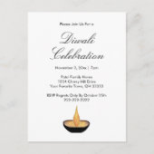 ディワリお祝いディヤ招待状はがき シーズンポストカード (正面)