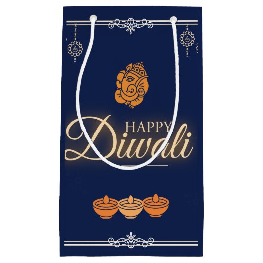 ディワリお祝いパーティー スモールペーパーバッグ (正面)