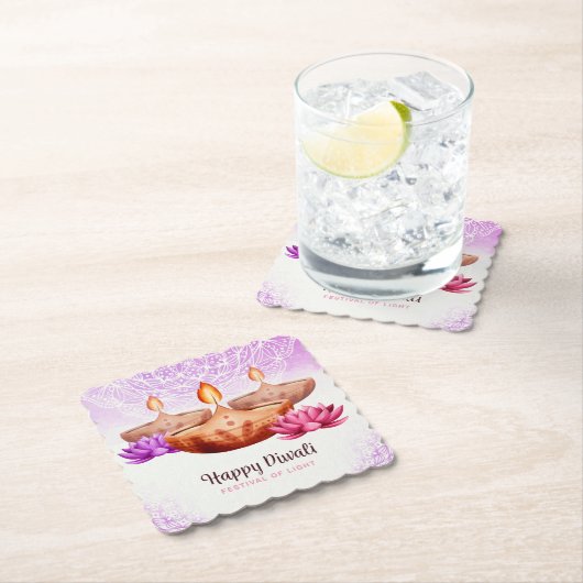 ディワリとディヤとランゴリ ペーパーコースター (インサイチュ)