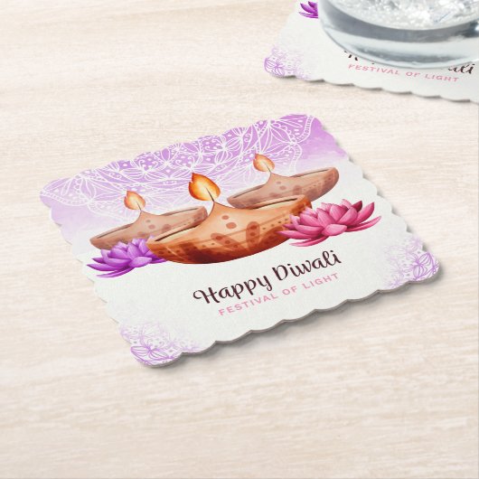 ディワリとディヤとランゴリ ペーパーコースター (アングル)