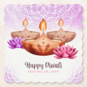 ディワリとディヤとランゴリ ペーパーコースター (正面)