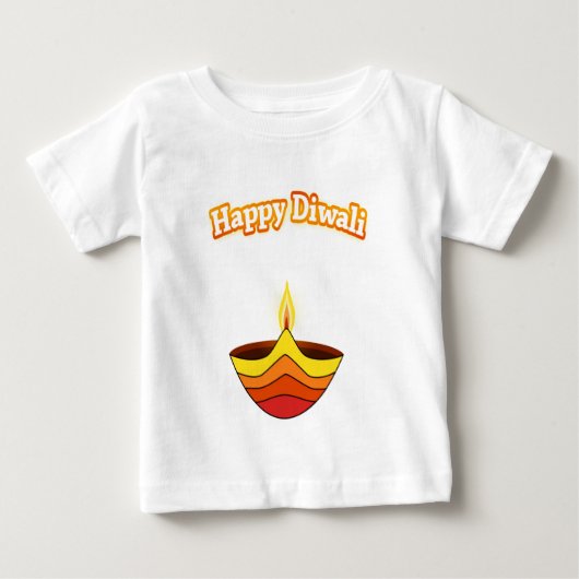 ディワリとディヤランプを祝おう ベビーTシャツ (正面)