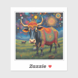 ディワリに変装したフェスティバルの聖なる牛 シール