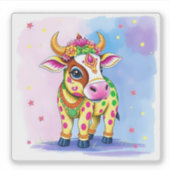 ディワリに変装したフェスティバルの聖なる牛 シール (正面)