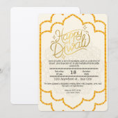 ディワリのお祝いへのご招待 招待状 (正面/裏面)